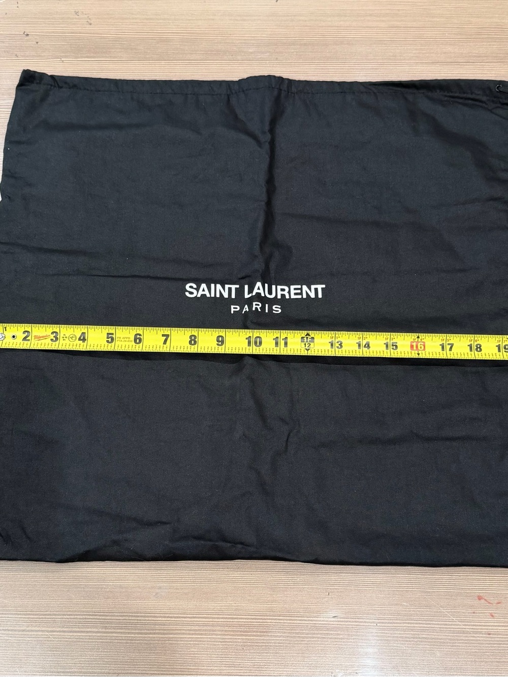 Saint Laurent YSL Black Cotton Purse Cloth Lined Drawstring Dust Bag 19"Lx 20"W - Picture 3 of 6